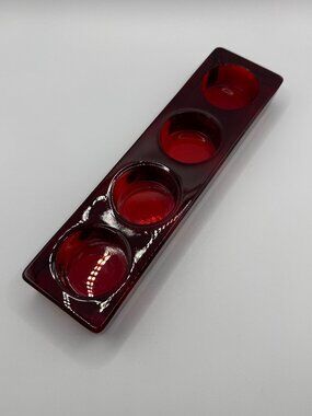 VTG Crate & Barrel Ruby Red Glass Tea Light Holder